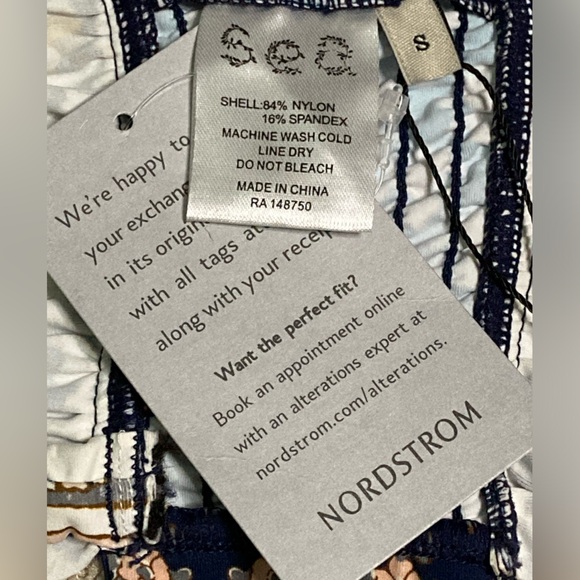 NWT Sea New York Jasper Marine Border Print Smocked Bikini Top - Sz S - Picture 6 of 6